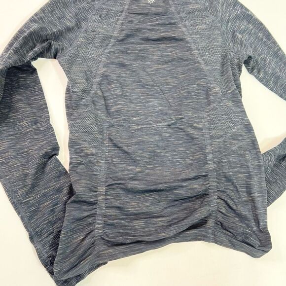 Athleta Shirt Womens XL Fastest Track Space Dye Ruched Stretchy Top Thumbholes - Picture 6 of 11